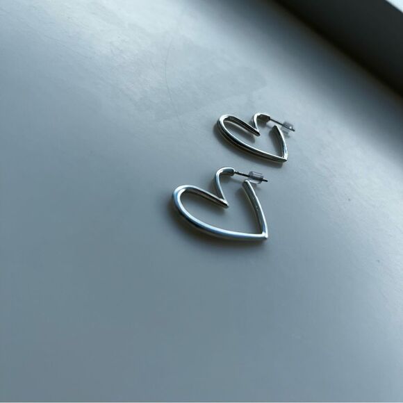 Heart Shaped Hoop Earrings - Picture 8 of 12